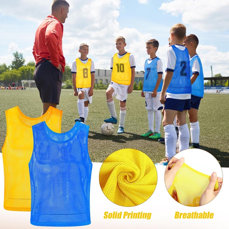 Vabean 24 Pack Nylon Mesh Scrimmage Team Practice Vests Pinnies Jerseys Train Vest for Adult Sport Basketball Soccer Football - Image 4